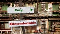 Street Sign to Cozy versus Uncomfortable