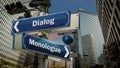 Street Sign to Dialog versus Monologue