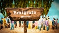 Street Sign to Emigrate Royalty Free Stock Photo