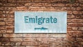 Street Sign to Emigrate Royalty Free Stock Photo