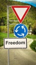 Street Sign to Freedom Royalty Free Stock Photo