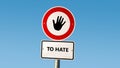 Street Sign TO LOVE versus TO HATE Royalty Free Stock Photo