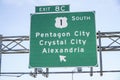 Street sign to Pentagon City - WASHINGTON, DISTRICT OF COLUMBIA - APRIL 8, 2017