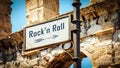 Street Sign to Rockn Roll Royalty Free Stock Photo