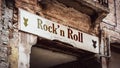 Street Sign to Rockn Roll Royalty Free Stock Photo