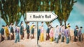 Street Sign to Rockn Roll Royalty Free Stock Photo