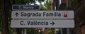 Street Sign to the Sagrada Familia Royalty Free Stock Photo