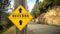 Street Sign to Successs Royalty Free Stock Photo