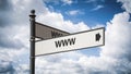 Street Sign to WWW Royalty Free Stock Photo