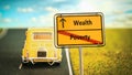 Street Sign Wealthy versus Poverty Royalty Free Stock Photo