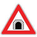 Street Signal DANGER. Information Symbol Road TUNNEL