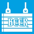 Street signboard of beer icon white Royalty Free Stock Photo