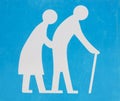 Street signboard - old people crossing road Royalty Free Stock Photo