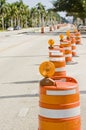 Street signs and barricades