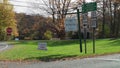 Street signs next to Town of Roxbury sign