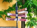 Street Signs, Plovdiv Old Town, Bulgaria Royalty Free Stock Photo
