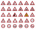 Street Signs set, 30 Signs Royalty Free Stock Photo