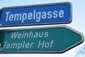 street signs: Tempelgasse and Templer Hof