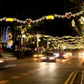 Street of Singapore with Christmas lights and decorations Royalty Free Stock Photo