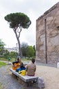 Street singer in Cratere Colossale Castle