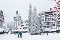 Street of ski resort Kopaonik, Serbia after snow