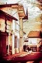 Street small historic french alpine village