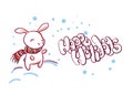 Street snow bunny christmas card doodle style