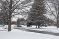 Street in the snow after massive Winter Storm. Royalty Free Stock Photo