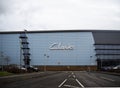 STREET, SOMERSET, UK - March 9 2020: Clarks shoe distribution centre looking quiet on a grey day.