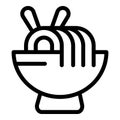 Street soup appetizer icon outline vector. Rice cuisine