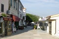 Street with souvenier shops and restaurants in Baska on Krk island in Croatia Royalty Free Stock Photo