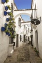 The street in the Spanish village in Barcelona. An open-air Museum. Catalonia, Royalty Free Stock Photo