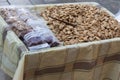 Street stall of fried almonds Royalty Free Stock Photo