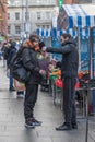 Street stalls, street traders, street shopping, street sales in the city streets, Dublin, Ireland