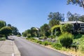 Street on the steep hills of Sausalito, north San Francisco bay, California