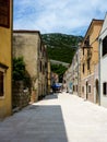 A street in Ston with a view of the walls at the end