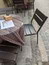 Street summer cafes, tables and chairs