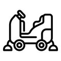 Street sweeper icon outline vector. Machine broom