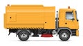 Street sweeper truck side view vector illustration