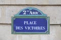 Victories place, Place des victoires in French in Paris, France Royalty Free Stock Photo