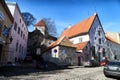 Street in Tallin city and houses on it