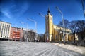 Street in Tallin city and houses on it