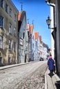 Street in Tallin city and houses on it