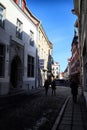 Street in Tallin city and houses on it