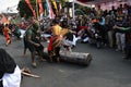 Street theater action, which tells the legend of Batang land chronicle Royalty Free Stock Photo