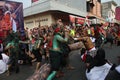 Street theater action, which tells the legend of Batang land chronicle Royalty Free Stock Photo