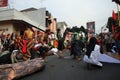 Street theater action, which tells the legend of Batang land chronicle Royalty Free Stock Photo