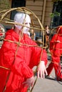 Street theatre. open street costumed performance of young actors.