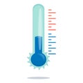 The street thermometer is isolated on a white background. A thermometer for measuring air temperature, a negative