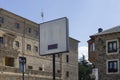 Street thermometer sign showing the high temperature during the summer in Spain.